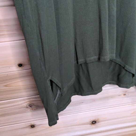 Michael Stars Long Sleeve V Neck Olive Green Tee One Size - Picture 2 of 7